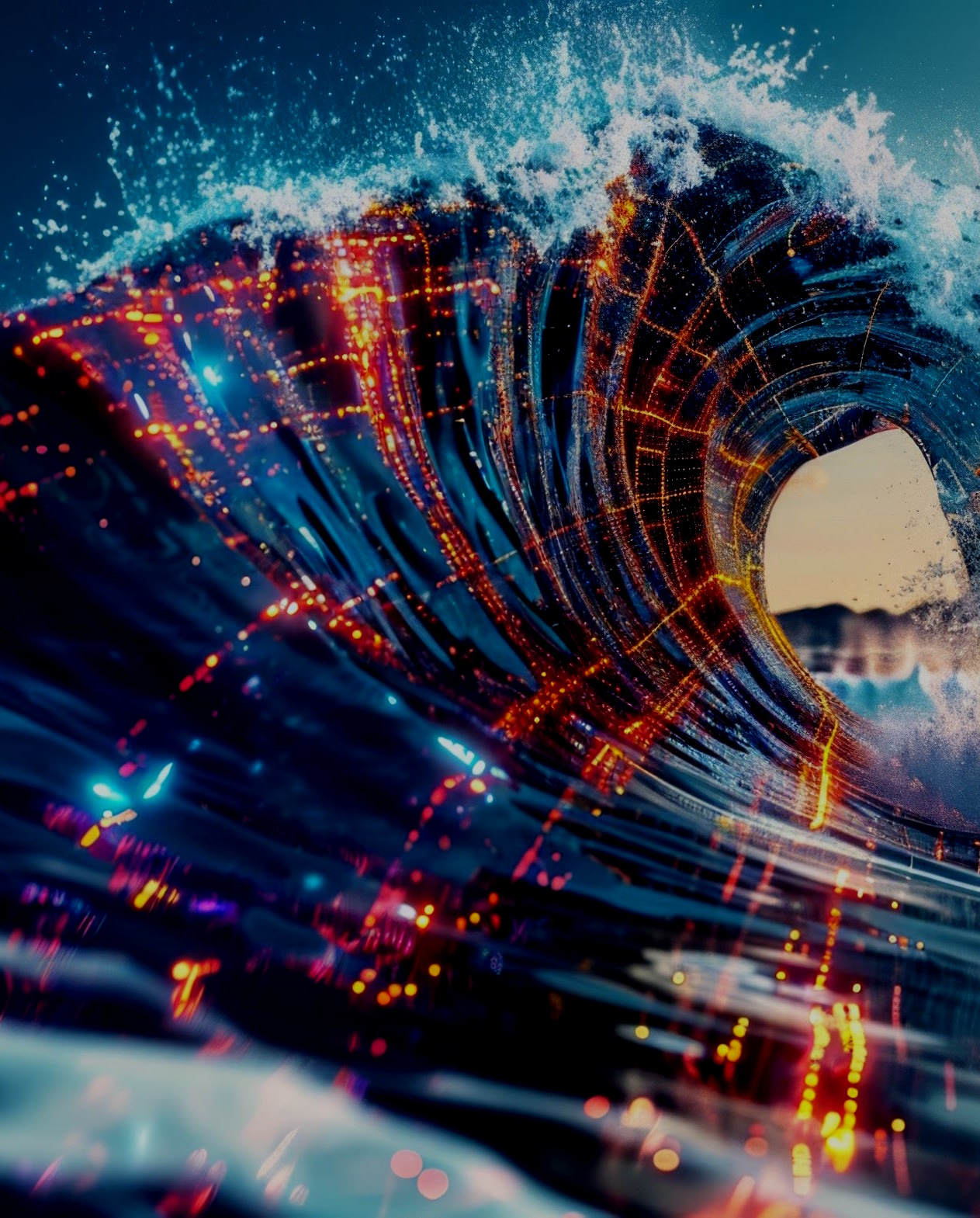 Digital Wave Transformation: Cybernetic Ocean Energy Flow.